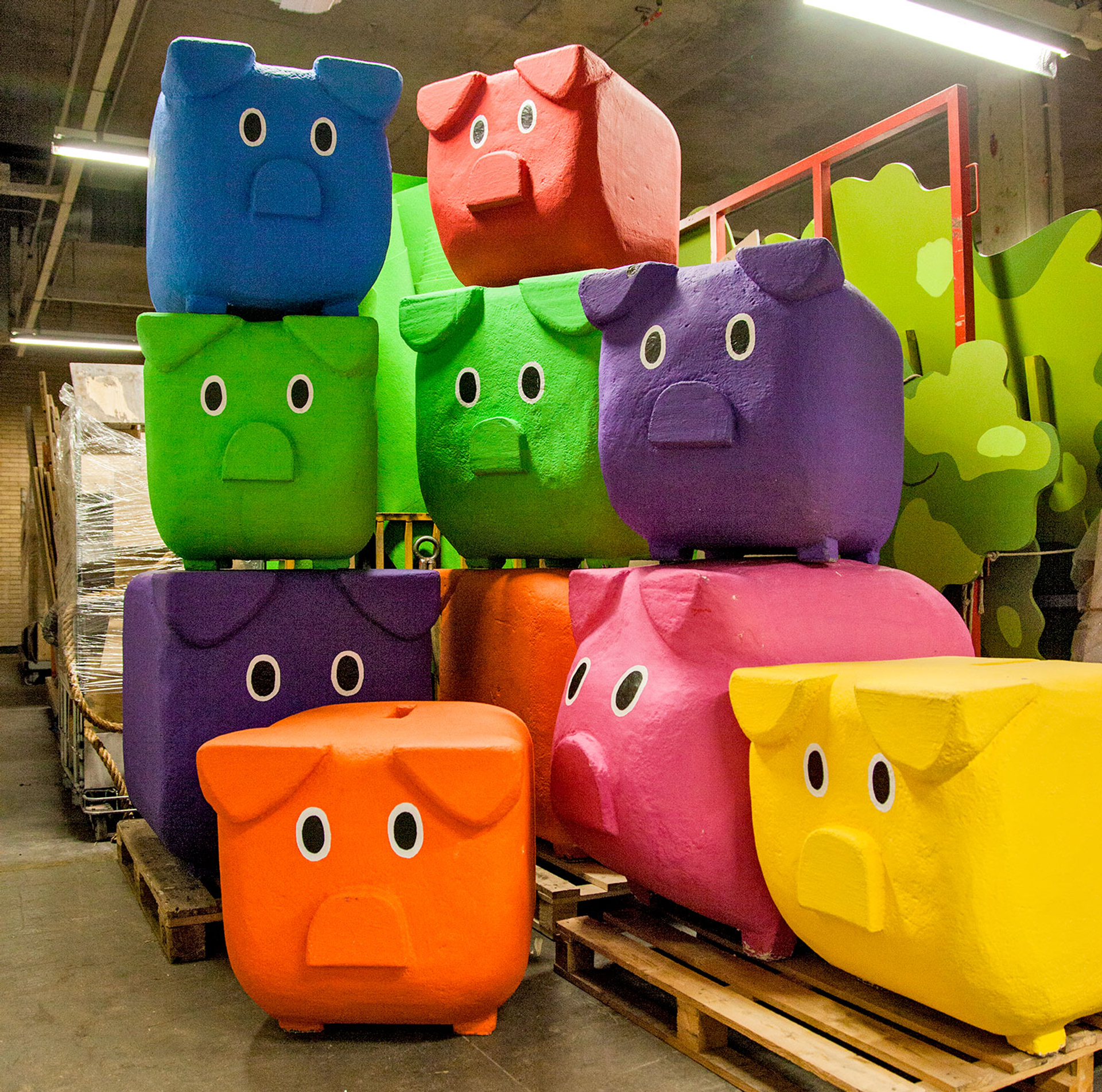 Spaarkvarkens in opslag